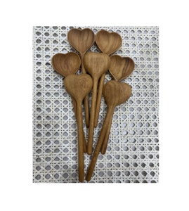 ชุดช้อนไม้อะคาเซียช้อนไม้แกะสลักแบบเรียบง่ายสำหรับใช้ในฟาร์มใช้ในครัวหรือเป็นของขวัญ - Product Image 1