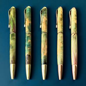 Colección de citrino de lujo Bolígrafo giratorio de madera estabilizado Regalo de negocios de alta calidad hecho a mano - Product Image 1