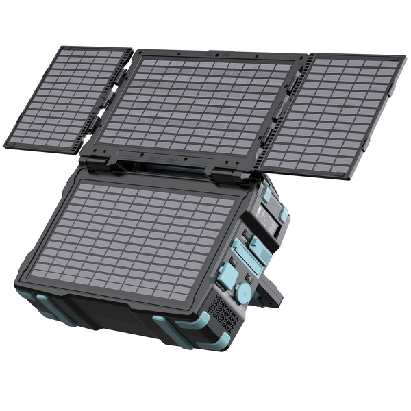 2026 300W Portable Solar Generator Kit (284Wh) 30W Solar Panel-External Battery Car & MPPT-US/EU Plug for Camping & Emergency