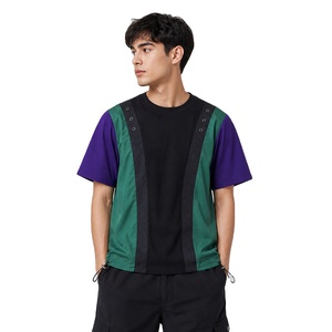 เสื้อยืดแพทช์ขายส่ง ทรงหลวม แขนสั้น สำหรับผู้ชาย ใส่สบายในฤดูร้อน ลายบล็อกสี แพทช์ระบายอากาศ เป็นมิตรกับสิ่งแวดล้อม น้ำหนัก 220 กรัม - Product Image 2