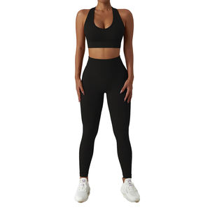Ensemble personnalisé de vêtements de yoga pour femmes, équipement de sport sans couture pour tailles différentes - Product Image 3