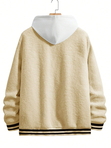 เสื้อแจ็คเก็ตมีฮู้ดสำหรับผู้ชาย, ใหม่เสื้อแจ็คเก็ตแขนยาว100% ขนแกะขนาดใหญ่สำหรับฤดูหนาวกำหนดโลโก้ได้ตามต้องการ - Product Image 5