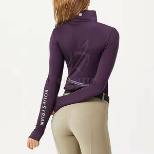 Chemise de couche de base d'équitation sans couture extensible et anti-frottement haut équestre fabriqué au Pakistan - Product Image 3