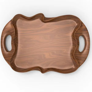 Plateau de service en bois de chêne avec coins arrondis, Assiette en bois, Planche de service Accessoires d'espace de travail faits à la main | Affiné | - Product Image 1