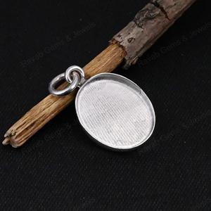 High Quality Handmade 925 Silver 10x14mm Oval Blank Bezel Cup Charm Pendant Setting For DIY Resin Ashes <b>Keepsake</b> Jewelry Finding - Product Image 3