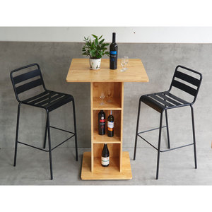 CBCF284 <b>Bar</b> Furniture Combo Set 70x70cm Square <b>Bar</b> <b>Table</b> <b>and</b> 2 Iron <b>Bar</b> <b>Stools</b> - Product Image 4