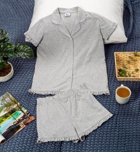 Home Wear 100% Cotton Terry Solid Women's <b>Pyjamas</b> Plus Size Elastic Waist Knee Length Breathable Soft High Quality - Product Image 1