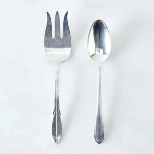 Portugal Design Long plat marbre poignée salade ensemble ustensiles décoratifs en métal en acier inoxydable - Product Image 4