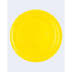 Assiettes en papier jaunes Party Love 23 cm, assiettes jetables pour fête, 12 pièces par sac - Product Image 1