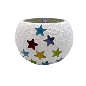 Pot de bougie de style classique de mosaïque de turquoise votive en verre décoratif pour la décoration de dessus de table faite à la main - Product Image 5