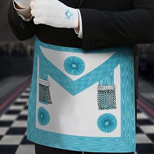 Regalia-delantal azul masónico, mandil con Rosettes MA022 - Product Image 4