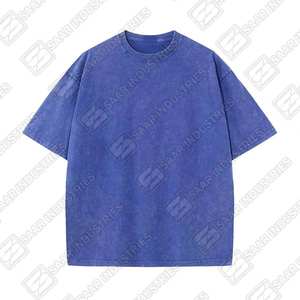 Services OEM ODM T-shirts d'été 100% coton de haute qualité pour hommes Style baggy lavé à l'acide tricoté surdimensionné multicolore - Product Image 5