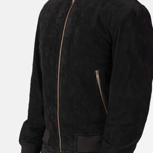 Shane Genuine Sheep Skin <b>Suede</b> Bomber <b>Jacket</b> Autumn Casual Biker & Aviator Style Zippered Closure Reversible Water Proof Size XS - Product Image 6