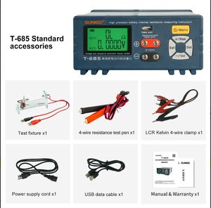 SUNKKO T-685 리튬 배터리/배터리 팩 고정밀 내부 저항 테스터 18650 전압 자동 감지 분석기 - Product Image 4