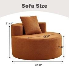 Sofá Chesterfield con mechones redondos y modernos de un solo asiento, muebles de tela adaptables, característica ajustable para uso en el hogar, Hotel, sala de estar - Product Image 2