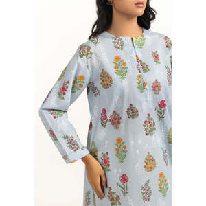 Camisa Casual de Popelina con Estampado Cruzado y Cuello Mao, Transpirable, con Estampado Floral para Primavera/Verano-IPS-77124 - Product Image 5