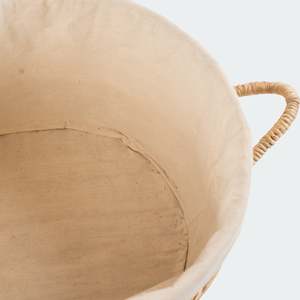 Ensemble de 2 paniers à couvercle en jacinthe d'eau marron naturel clair faits à la main Rangement pliable en lin Kim Son Artisanat Village Origine pour - Product Image 1