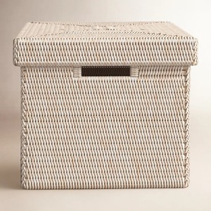 Rattan <b>basket</b> <b>with</b> a tight-fitting <b>lid</b> Handmade Storage <b>Basket</b> Wholesale eco-friendly Made in Viet Nam - Product Image 1
