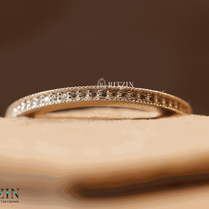 Bande d'anniversaire demi-éternité en diamant rond pour femme - Product Image 2