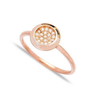 Clear Zircon Stone Minimalista CZ Diseño redondo Anillo de racimo Venta al por mayor Hecho a mano 925 Joyería de plata esterlina - Product Image 1