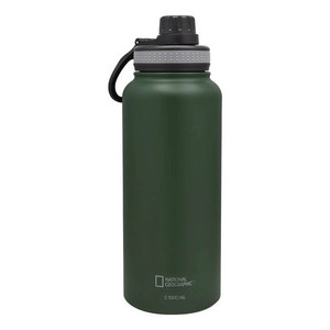 Vaso Térmico de Acero Inoxidable de 1000 ml con Asa, Verde Oliva - Nat Geo Adventure Further - Product Image 1