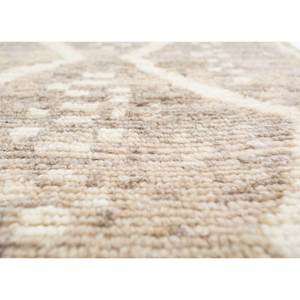 Alfombra de Lana Anudada a Mano, Diseño Geométrico y Abstracto en Beige y Marrón, para Entrada del Hogar, Rectangular, Hecha a Mano, Reb-1499 - Product Image 3