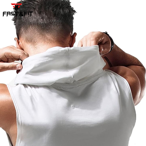 New Design <b>Men</b> Sport Gym Quick Dry Lightweight Fitness Workout <b>Sleeveless</b> <b>Sleeveless</b> Hoodies - Product Image 4