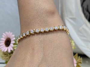 Bracelet tennis en or massif 14 carats avec diamant de laboratoire de 5,80 carats, 7 pouces, bracelet en diamant classique de luxe pour femmes, cadeau d'anniversaire - Product Image 5