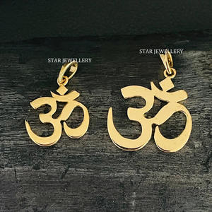 Colgante de yoga OM de oro macizo de 14 quilates, joyería fina. - Product Image 3