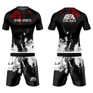 Conjunto de pantalones cortos de alto rendimiento MMA BJJ para hombre, ropa de entrenamiento de compresión de secado rápido, transpirable y duradero - Product Image 5