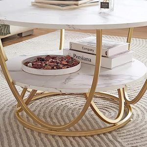 Round Modern White <b>Top</b> Metal Steel <b>Marble</b> <b>Side</b> <b>Table</b> With Golden Base Furniture Living Room Decorative <b>Table</b> - Product Image 4