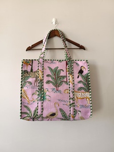 Handmade <b>Boho</b> Style Cotton Tote <b>Bag</b> for Women Eco-Friendly with Elegant Solid Block Print Fabric Zipper Closure Shoulder <b>Bag</b> - Product Image 6
