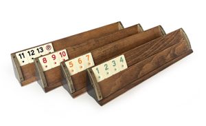 Juego de Begonia Rummi tallado VIP Natural de madera maciza hecha a mano-Juego de Rummy, juego Okey-Azulejo Rummy - Product Image 4