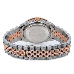 Montre de luxe en or rose glacé avec diamants Mossinate de qualité d'exportation pour hommes, montre personnalisée avec strass disponible à un prix compétitif - Product Image 4