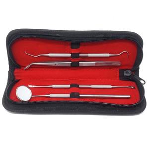 Kit dentaire oral 4 pièces de qualité supérieure Source d'alimentation manuelle Instruments chirurgicaux allemands en acier inoxydable-Scaler Probe Pick Mirror - Product Image 3