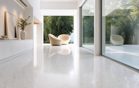 Peinture de sol autolissante en résine décorative à texture marbre de luxe, sable coloré époxy, pour intérieur résidentiel