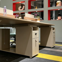 Poste de travail modulaire moderne pour bureau, table de poste de travail pour 6 personnes avec cloison de séparation