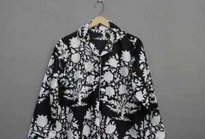 Conjunto de pijama Floral con estampado de bloques de algodón para mujer, tela de punto hecha a mano para primavera, tamaño XL para el hogar, Hotel, regalo de dama de honor - Product Image 6