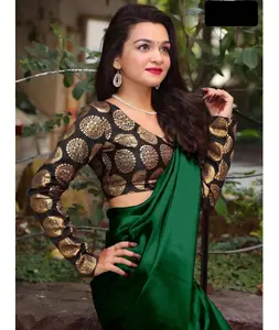 Saree de créateur Bollywood le plus exclusif avec broderie lourde et travail du fil Saree avec motif fantaisie Blouse pour femmes Vêtements