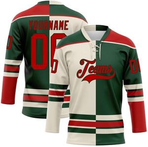 Maillot de hockey sur glace à lacets haute performance 100% polyester antibactérien et à séchage rapide Nom d'équipe personnalisé Adulte unisexe - Product Image 1