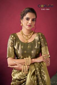 Saree Zari en soie pure et douce de créateur tissage traditionnel pakistanais tenue de fête de mariage pour femmes saree indien pakistanais - Product Image 5