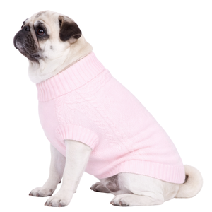 Cable Knit Dog Sweater Marshmallow Soft Warm Pet Pullover Cozy Winter Knitwear for Small Medium Dogs <b>Cute</b> Cozy Fit Wear - Product Image 3