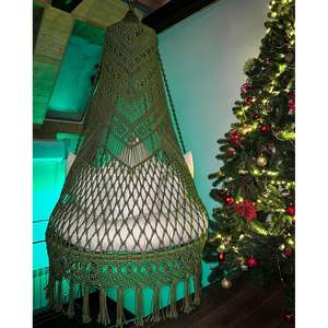 Silla Colgante de Macramé Bohemia de Alta Calidad, Hamaca Versátil para Sala de Estar Interior, Balcón o Uso en Exteriores - Product Image 2
