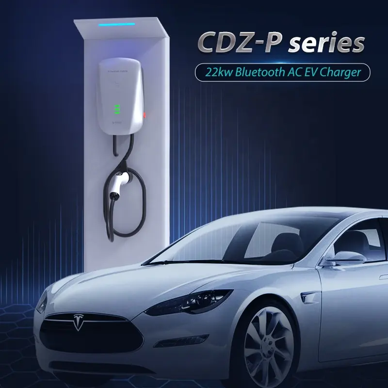 BLUESKY Hộp Đựng Tường 22kw Bộ Sạc Ac Ev Trạm Sạc Xe Hơi Điện Có Điều Khiển Ứng Dụng RCD A + 6mA IP65