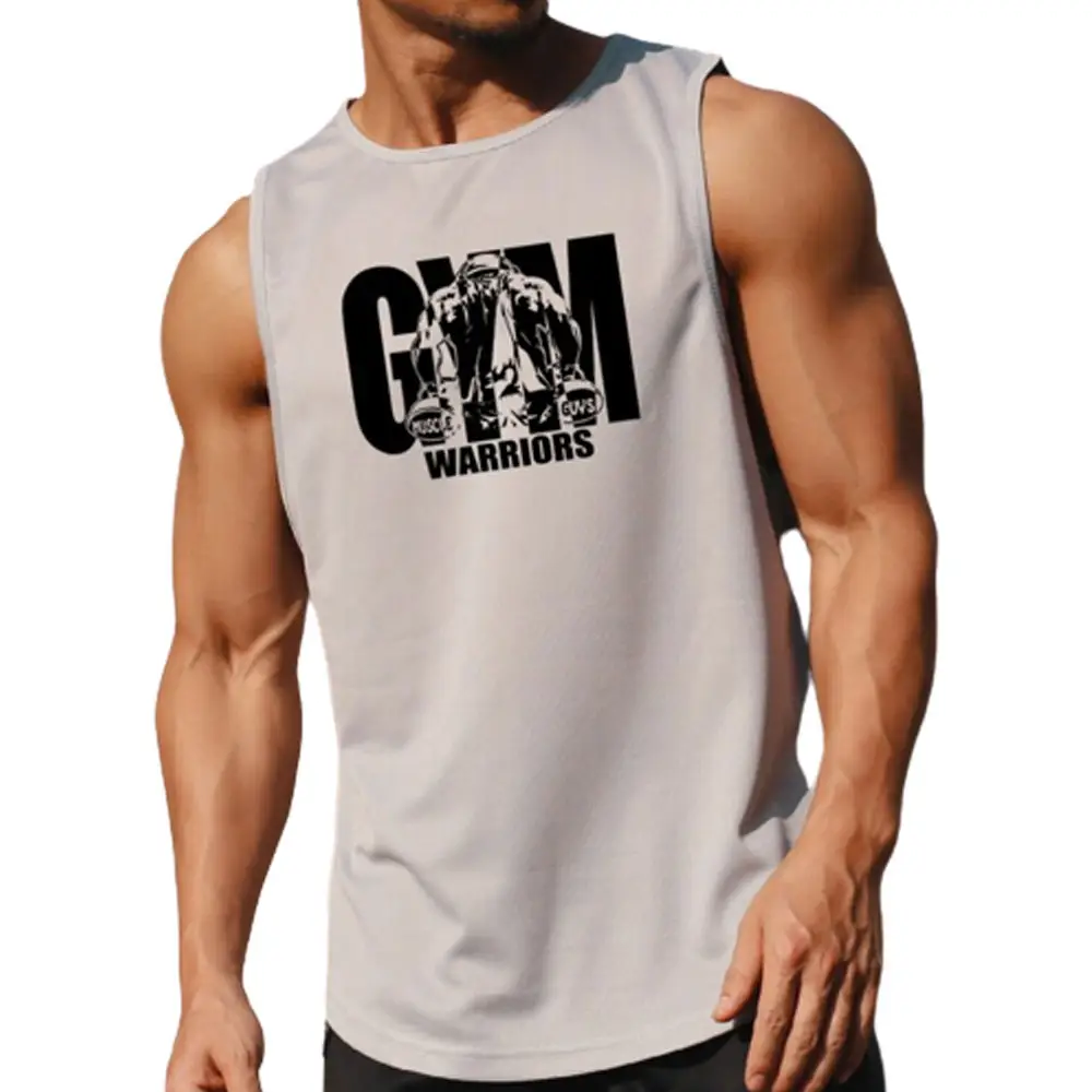 Bodybuilding Stringer Tank Top Mannen Mesh Gym Mouwloos T-Shirt Mannen Fitness Vest Singlets Sportkleding Workout Tanktop