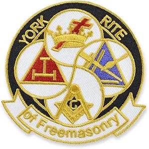 Écusson maçonnique brodé carré et boussole ronde Broderie à la main Insigne personnel maçonnique personnalisé - Product Image 3