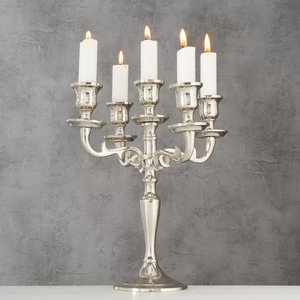 Candélabre antique en métal doré avec 5 bras pour les fêtes, événements, décoration de mariage, candélabres de sol, artisanat - Product Image 4