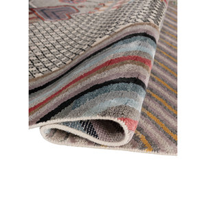 Tapis Manchaha Lev-715 en laine et soie de bambou noué à la main, 9x12, rectangulaire, motif patchwork, pour la maison, le couloir, la chambre, tapis Jaipur - Product Image 2