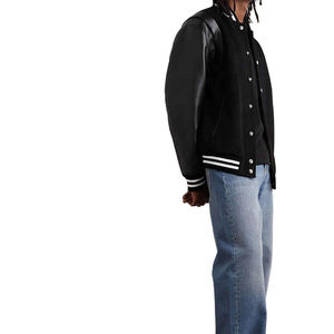 Nouvelle veste universitaire en satin 100 % coton et laine, col montant, sur mesure, haute qualité, streetwear, logo de qualité supérieure, hiver, style Letterman - Product Image 1