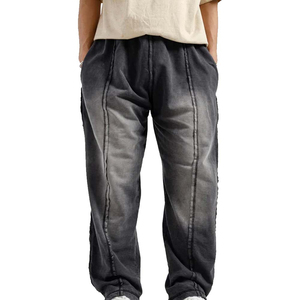 MOQ bajo, precio al por mayor, pantalones vaqueros rasgados de pierna recta para mujer, ropa de calle desgastada de gran tamaño, pantalones holgados personalizados sólidos - Product Image 3